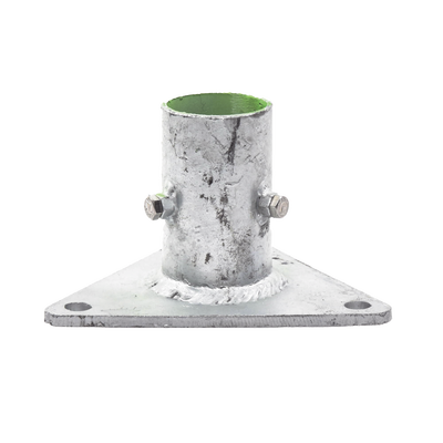 [SLM-BA-5G] Base Triangular para Mástil de 1" a 2" con Opresores. Galvanizado por Inmersión en Caliente.