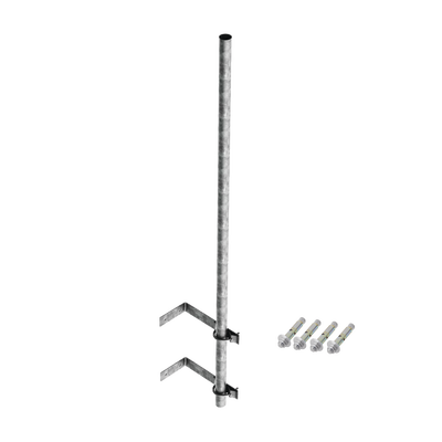 [SMR-P1] Mástil de 3 m de 1-1/4" diámetro ced. 30 con Herrajes para Sujeción a Pared. 