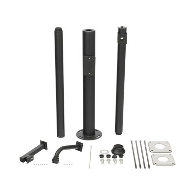 [XGA-POLE-3M] Poste Seccionado de 3 Metros / Especializado para la Instalación de Videovigilancia / Incluye Base de Cimentación y Brazo para Cámara PTZ / Color Negro