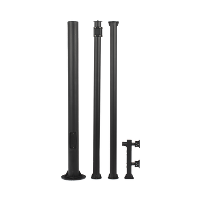 [XGA-POLE-6MS] Poste Seccionado de 6 Metros / Tubos Mas Gruesos / Especializado para la Instalación de Videovigilancia / Incluye Base de Cimentación y Brazo para Cámara PTZ / Color Negro
