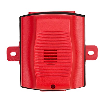 [HR-K] Sirena para Exterior, Montaje en Techo o Pared, 12 a 24 Vcc, Color Rojo