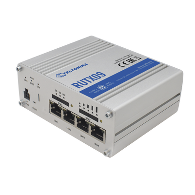 [RUTX09] Router Industrial LTE 4.5G Cat 6 / 300 Mbps / 4 Puertos Gigabit / Doble SIM / GNSS / PoE / -40°C a 75°C