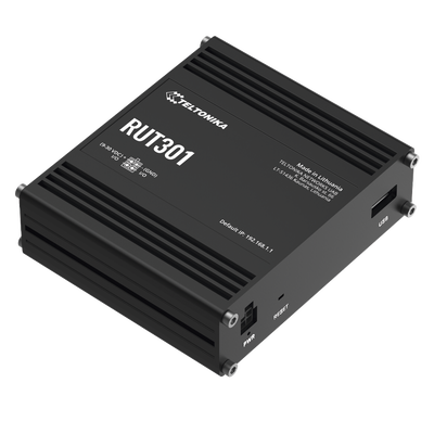 [RUT301] Router Industrial con 5 Puertos Ethernet / RutOS Seguro y Avanzado / Firewall y VPN Integrados / I/O Digital / Administración Remota RMS