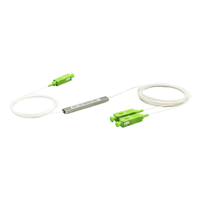 [TM-PLC-1X2APC] Splitter (Divisor Óptico) tipo PLC, de 1x2, conectores SC/APC 
