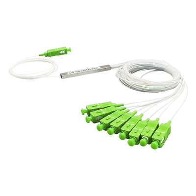 [TM-PLC-1X8APC] Splitter (Divisor Óptico) tipo PLC, 1x8, conectores SC/APC 