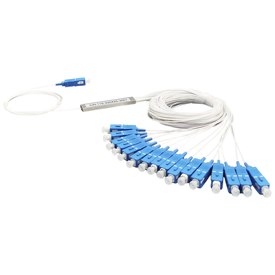 [TM-PLC-1X16UPC] Splitter (Divisor Óptico) tipo PLC, 1x16, conectores SC/UPC 