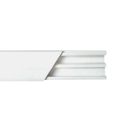 [TMK-1020-CD] Canaleta blanca de PVC auto extinguible, con división, 20 x 10 mm, tramo de 2.5m (5101-01250) 