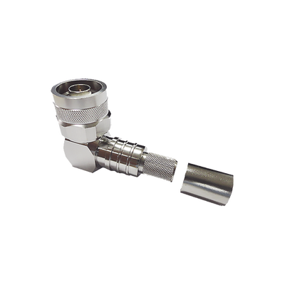 [EZ-400-NMH-RA-X] Conector N Macho Angulo Recto, Plegable Hex. con Pin Cautivo para cables Tipo RG8