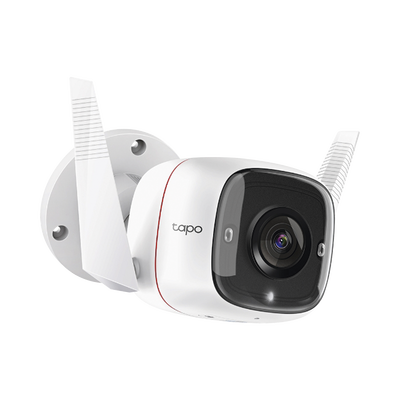 [TAPOC310] Cámara IP Wi-Fi para exterior, 3 megapixel, audio doble vía, visión nocturna, notificación Push, acepta memoria Micro SD de para grabación. 