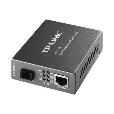 [MC112CS] Convertidor Fibra Óptica WDM Monomodo / 1 puerto RJ45 10/100 Mbps / 1 puerto SC/UPC 100 Mbps /  Hasta 20 Km / Para su Funcionamiento Requiere el Modelo MC111CS / Plug and Play