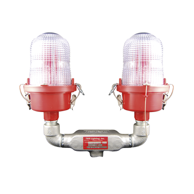 [OL2-VLED2-IR] Lámpara de Obstrucción Roja Certificada/ Luz Fija Tipo L-810 Doble LED/ 120 - 240 Vca/ Luz Infraroja
