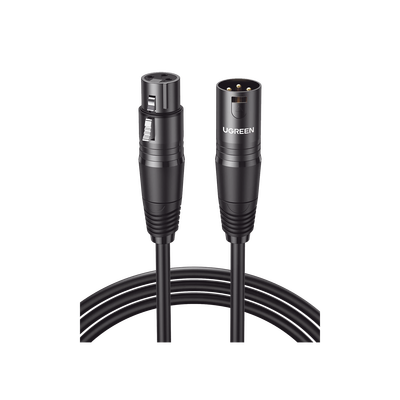 [20714] Cable para Micrófono XLR Tipo Canon Macho a Hembra / 10 Metros / Plug & Play / Antiinterferencias / Triple Blindaje / Alta Calidad / Color Negro