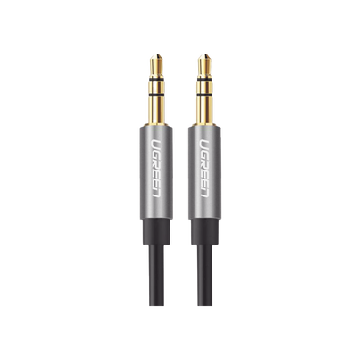 [10737] Cable Auxiliar 5 Metros / Conector 3.5mm a 3.5mm / Macho a Macho / Cubierta de TPE / Carcasa de Aluminio / Color Negro