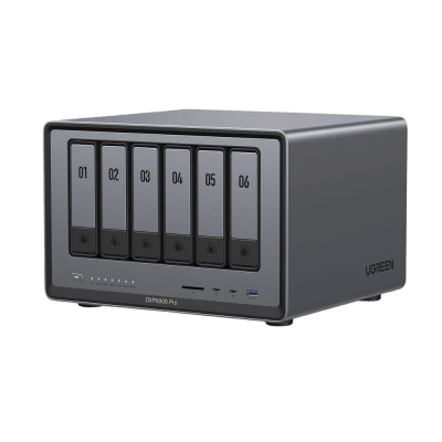[25898B] NAS UGREEN NASync DXP6800 Pro / Intel Core i5-1215U 10 Núcleos / 6 Bahías SATA + 2 M.2 NVMe / 2 Puertos Thunderbolt 4 / 2 Puertos 10GbE / 8K HDMI / PCIe 4.0 x4 / DDR5 Hasta 64GB / Compatibilidad Multiplataforma