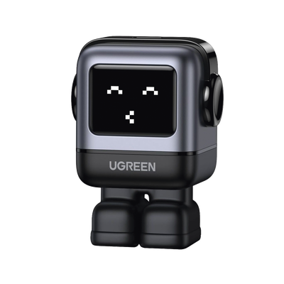 [15550] Cargador Mini GaNRobot 30W serie UNO | 1 USB-C de Carga Rápida | Tecnología GaN II | Multiprotocolo PD/QC/SCP/FCA | Carga Inteligente | Pantalla LED | Zapato Magnético Extraíble | Thermal Guard | Color Negro.
