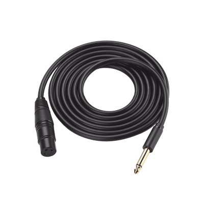[20721] Cable para Micrófono Plug 6.35 mm (1/4 Inch) Macho a XLR Canon Hembra / Núcleo de Cobre / 5 Metros / Alta Calidad / Color Negro