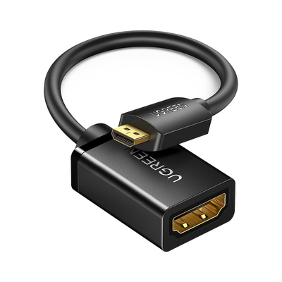 [15844] Adaptador Micro HDMI a HDMI (HDMI Tipo D) / 18Gbps / 4K@60Hz / HDR / Tecnología 3D / ARC / Carcasa PC+ABS / HDCP / Longitud de 22 cm (8.66 pulgadas)