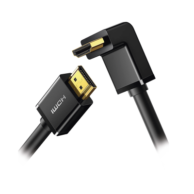 [10174] Cable HDMI 2.0 en Ángulo de 90° / 3 Metros (9.84 Pies) / 4K@60Hz / HDR / 3D / HEC (Canal Ethernet HDMI) / ARC (Canal de Retorno de Audio) / CEC / 32 Canales de Audio / HDCP 2.2 / Dolby Atmos / 18 Gbps / Blindaje Múltiple