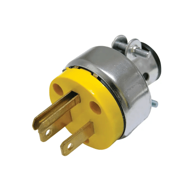 [SYS-136507] Clavija Blindada con Abrazadera Aterrizada / 15 A 125 V / 50/60 Hz / ABS/ Metal / Color Amarillo.