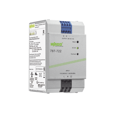 [787-722] Fuente de Alimentación / 24V DC / 5A / 120W / PFC Activo / Montaje Carril DIN / IP20 / Conectores CAGE CLAMP® 4 mm²