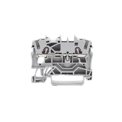 [2002-1201] Borna de Paso / 2 Conductores / 2.5 mm² / Aplicaciones Ex e II / Push-in CAGE CLAMP® / Marcaje Lateral y Central / Carril DIN 35 x 15 y 35 x 7.5 / Gris