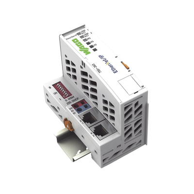 [750-363] Acoplador de Bus de Campo EtherNet/IP / 4ª Generación ECO / 2x RJ-45 10/100 Mbit/s / Switch Integrado / Hasta 250 Módulos / IP20 / 24 VCC / Certificaciones ATEX IECEx