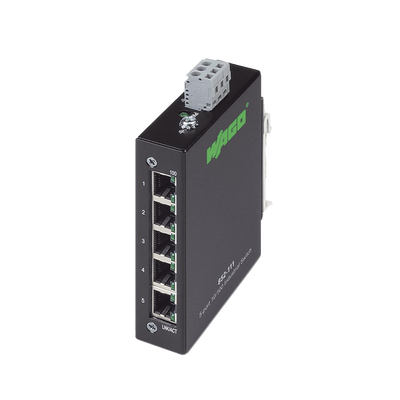 [852-111] Switch Industrial ECO / 5 Puertos 100Base-TX / 10/100 Mbps Auto-Negotiation / Auto-MDI/MDI-X / Alimentación 18-30 VDC / IP30 / Montaje DIN-35