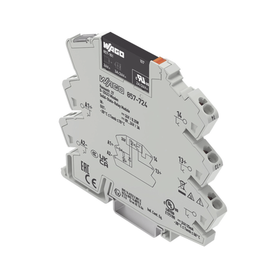 [857-724] Módulo Relé Solid-State / 24 VCC / 3 A / Push-in CAGE CLAMP® / LED Indicador Amarillo / IP20 / Montaje Carril DIN-35