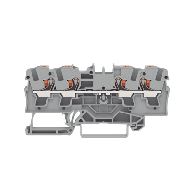 [2204-1401] Borna de Paso / 4 Conductores / Push-in CAGE CLAMP® / 4 mm² / 32 A / 800 V / Carril DIN / ATEX IECEx / Prueba Ø4 mm