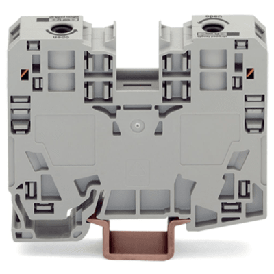 [285-135] Borna de Paso, 35 mm², POWER CAGE CLAMP, 125 A, 1000 V, Montaje Carril DIN 35x15, Gris, Para Conductores 6-35 mm², Conectores Laterales, Marcaje Lateral