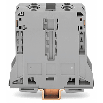 [285-195] Borna de Paso para Corrientes Elevadas, 95 mm², POWER CAGE CLAMP, 2 Puntos de Conexión, 232 A, 1000 V, Montaje Carril DIN 35x15, Gris