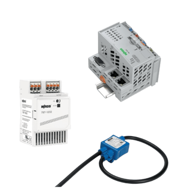 [60612446] Sistema de Medición y Control de Potencia / 3 Fases 690 VAC / Controlador PFC200 / Fuente Conmutada 24VDC / Módulo Conmutador 16A / Terminales Fusibles / Rail DIN 35x7.5 mm