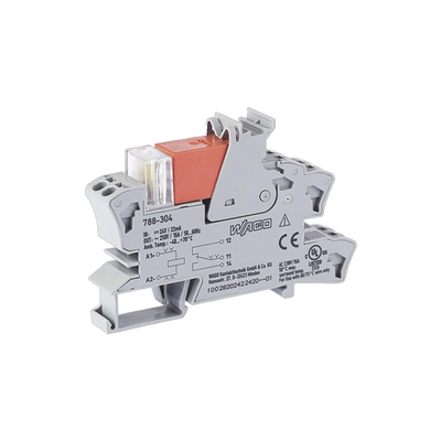 [788-304] Módulo con Relé / 24 VCC / 16 A / 1 Inversor / Push-in CAGE CLAMP® / LED Rojo / IP20 / Montaje Carril DIN