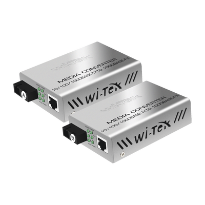 [WIMC101G] Convertidor de medios / Hasta 25 Km / 1 puerto SC/UPC 1000Mbps / 1 puerto RJ45 1000Mbps / WL: Tx 1310nm - Rx 1550nm / incluye 2 piezas A y B