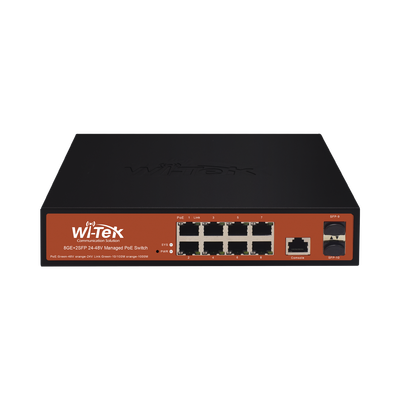 [WI-PMS310GF-ALIEN]  Switch Administrable de 8 puertos Gigabit Ethernet con PoE 802.3 af/at y 24V Pasivo + 2 SFP Gigabit, 150 W