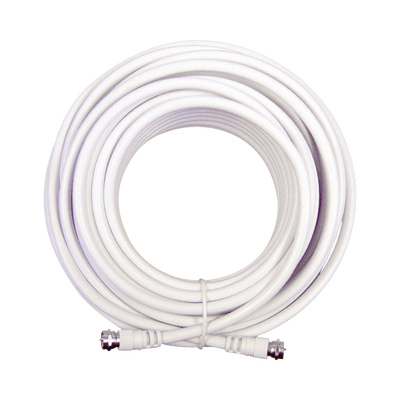 [950-650] Jumper Coaxial con Cable Tipo RG-6 en Color Blanco de 15.24 Metros (50 Pies) de Longitud y Conectores F Macho en Ambos Extremos. 75 Ohm de Impedancia.