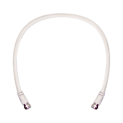 [950-602] Jumper Coaxial con Cable Tipo RG-6 en Color Blanco de 60.96 Centímetros (24 Pulgadas) de Longitud y Conectores F Macho en Ambos Extremos. 75 Ohm de Impedancia.