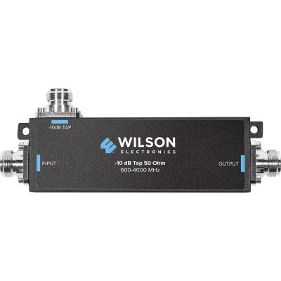[859-119] Separador TAP -10 dB con rango de frecuencia de 575 a 6000 MHz. Ideal para separar las antenas a diferentes longitudes de cable coaxial. 50 Ohm. Conectores N Hembra. 