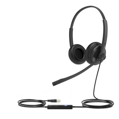[UH34-DUAL-TEAMS] Diadema USB Alámbrica Yealink UH34 Dual Teams C/ Almohadillas de Cuero Compatible con Teléfonos IP Yealink y Computadoras