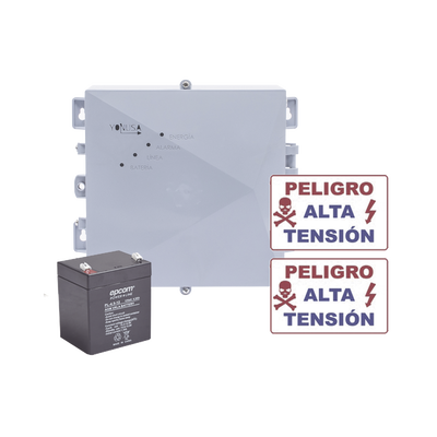 [SYSNGV2-KIT] KIT de Energizador de 12,000Volts-1JOULES/2500 mts lineales de proteccion/Activado por Atenuación de voltaje,Corte de línea o Aterrizamiento de la línea/Integración a panel de Alarma.