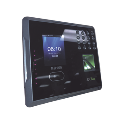 [MB160ID] Lector de Reconocimiento Facial, Tarjeta y Huella Digital / 1500 Rostros / 1500 huellas / Lector de tarjetas de proximidad / Soporta DDNS con BIOTIMEPRO / Función ADMS INCLUIDA