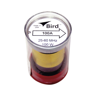 [100A] Elemento de 100 Watt en Línea 7/8" para Wattmetro BIRD 43 en Rango de Frecuencia de 25 a 60 MHz.