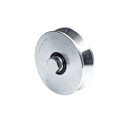 [1150-2050-001] Rueda de 12 cm SIN Soporte Para Puertas Corredizas de Hasta 450 Kg / Canal Tipo "V"