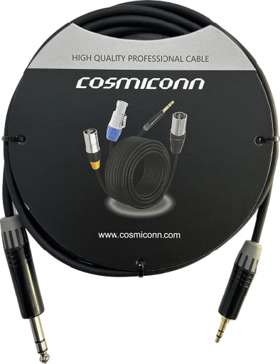 [CMC220ASTPPS3BG1] Cable 6.35mm a 3.5mm, conectores color negro MP3X-B - MTP3C-BG, length 3m