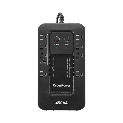 [EC450G] UPS de 450 VA/260 W, Topología Standby con Modo Ahorrador ECO, Entrada 120 Vca NEMA 5-15P, Con 8 Tomas NEMA 5-15R 
