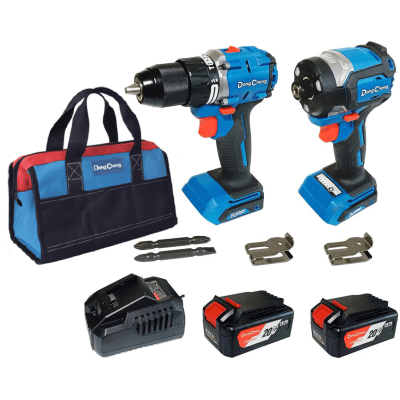 [DNG-KTP01] Kit Taladro Percutor y Atornillador de Impacto 20V / Motor Brushless / 2 Baterías 4.0Ah Li-ion / Cargador y Bolsa de Transporte