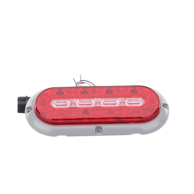 [ED3080AW] Plafón Ovalado de 7.5" Para Camiones de Transporte, 18 LED Ultra Brillantes, Color Rojo/Claro/Ambar