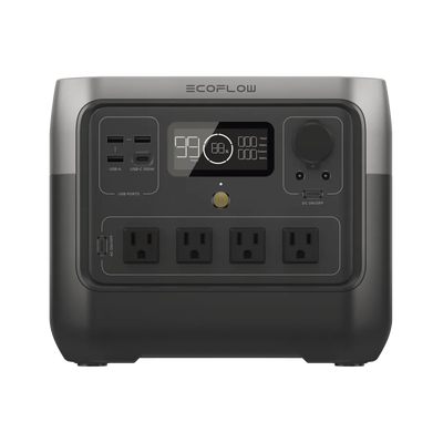 [EFR620] EcoFlow River 2 Pro | Estación de Energía Portátil 768Wh Litio LFP / 4 AC 800W (Max. 1600W) / 1 USB-C 100W / 3 USB -A 12W / Cargador de Coche 10A, 126W Max. / Conectividad WiFi y Bluetooth (App) / Carga Solar 220W Max.