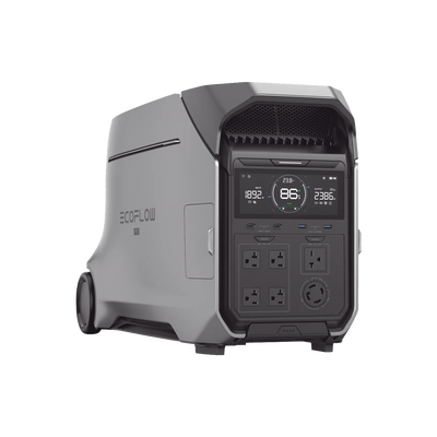 [EFD521] Estación de Energía Portátil DELTA PRO3 / 4096Wh Litio LFP / 5 AC 4000W (8000W Pico) / 2 USB-C 100W / Capacidad para Aumentar Respaldo / Cargador de Coche 10A a 12.6V / Conectividad WiFi y Bluetooth (App) / Carga Solar 2600W Max. (2 P