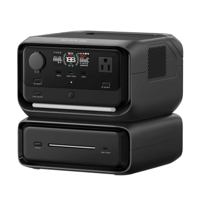 [EFR3MAX] EcoFlow River 3 Plus | Estación de Energía Portátil 572Wh Litio LFP / 4 AC 800W (Max. 1600W) / 1 USB-C 100W / 3 USB -A 12W / Cargador de Coche 10A, 126W Max. / Conectividad WiFi y Bluetooth (App) / Carga Solar 220W Max.